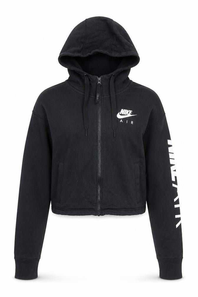 Nike Air Womens Black Cropped Full Zip Hoodie Size S