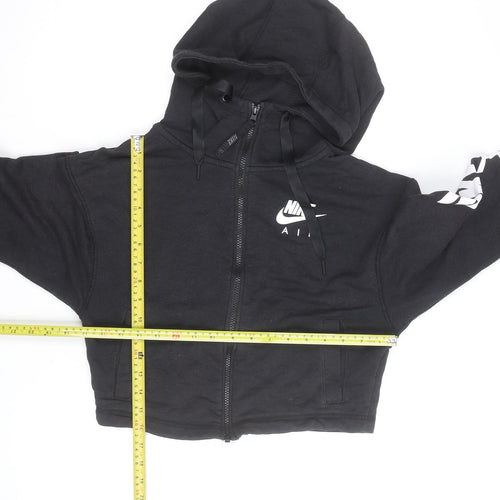 Nike Air Womens Black Cropped Full Zip Hoodie Size S