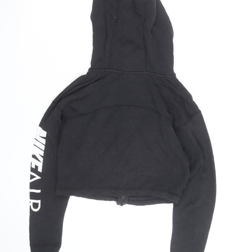 Nike Air Womens Black Cropped Full Zip Hoodie Size S