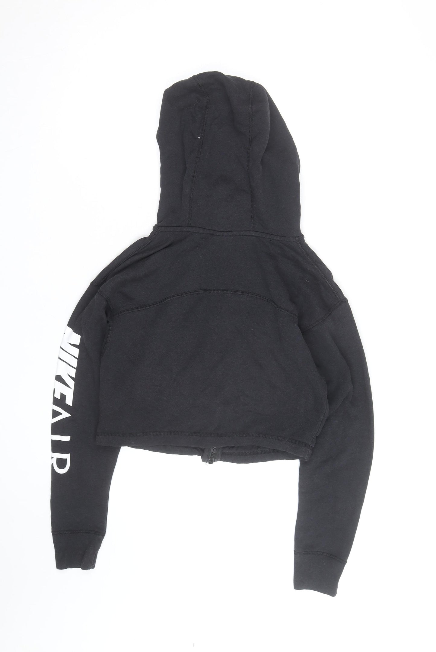Nike Air Womens Black Cropped Full Zip Hoodie Size S