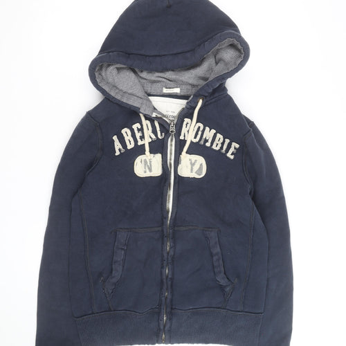 Abercrombie & Fitch Men's Blue Full Zip Hoodie Medium