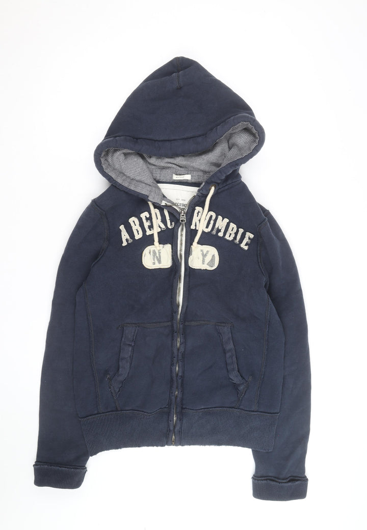 Abercrombie & Fitch Men's Blue Full Zip Hoodie Medium