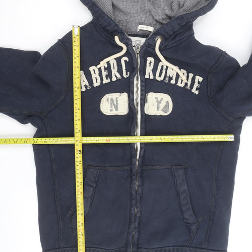 Abercrombie & Fitch Men's Blue Full Zip Hoodie Medium