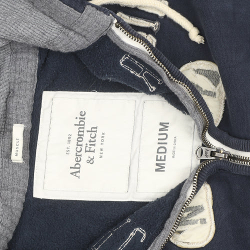 Abercrombie & Fitch Men's Blue Full Zip Hoodie Medium