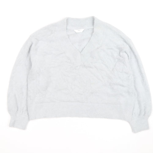 Marks and Spencer Women’s Grey V-Neck Pullover Jumper Size L