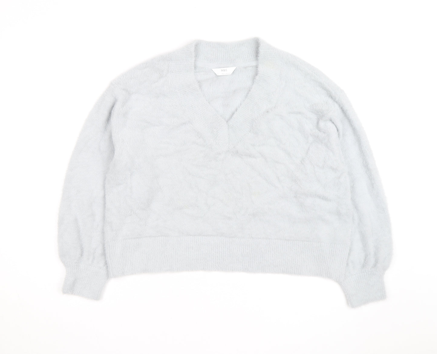 Marks and Spencer Women’s Grey V-Neck Pullover Jumper Size L