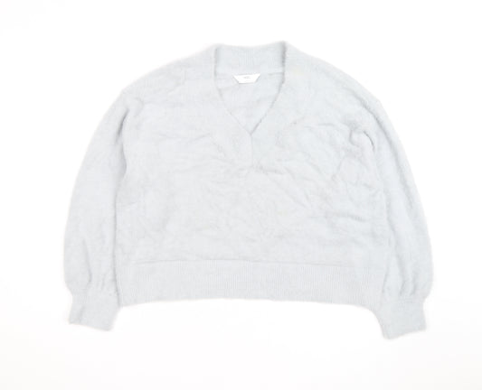 Marks and Spencer Women’s Grey V-Neck Pullover Jumper Size L