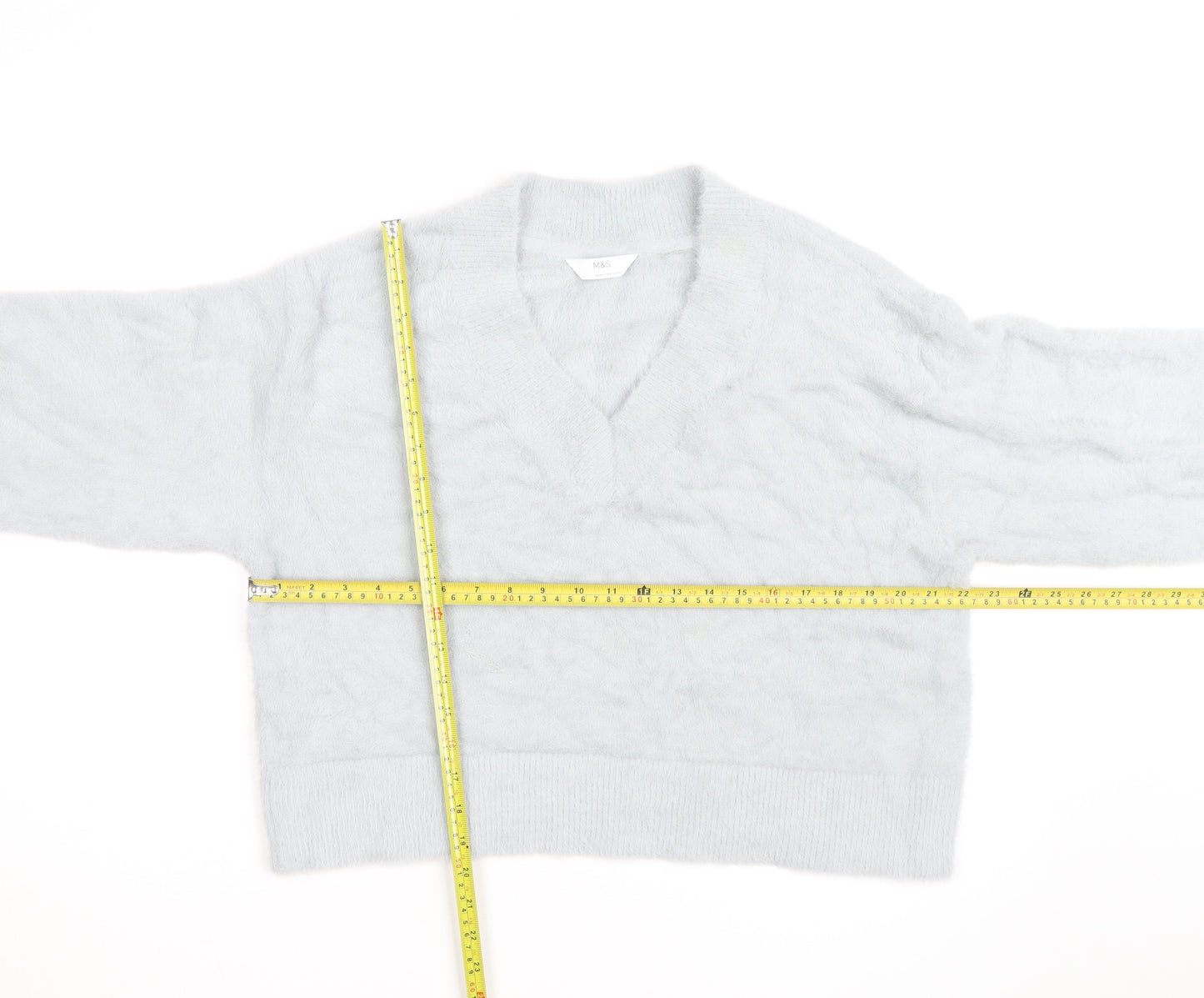 Marks and Spencer Women’s Grey V-Neck Pullover Jumper Size L