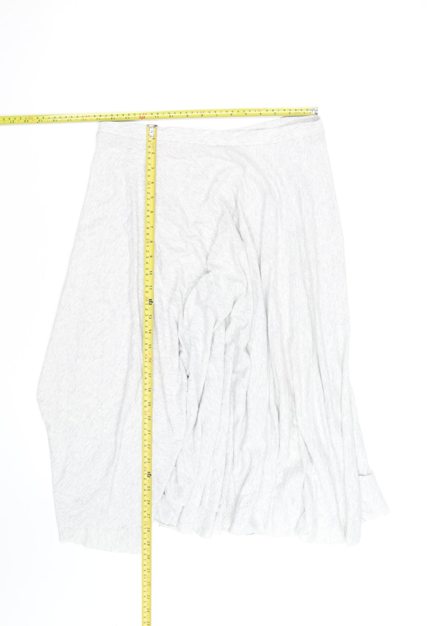 White Stuff Women's Grey Size 12 A-Line Jersey Midi Skirt