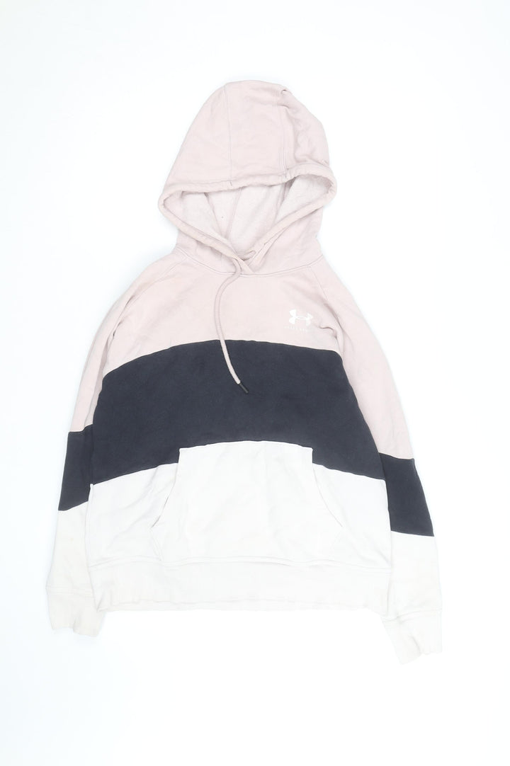Under Armour Men's Beige Colour Block Pullover Hoodie Size S