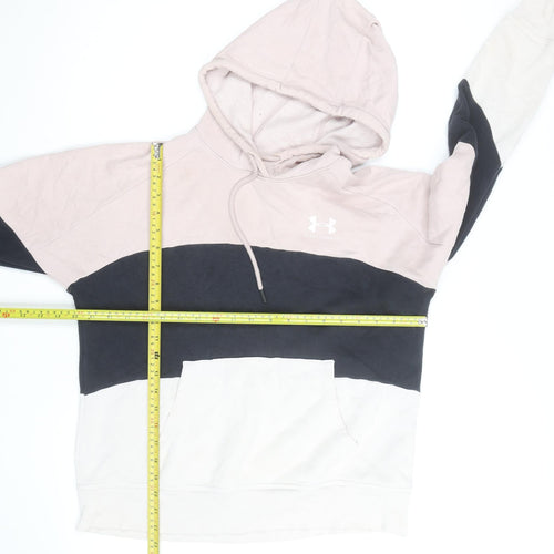 Under Armour Men's Beige Colour Block Pullover Hoodie Size S