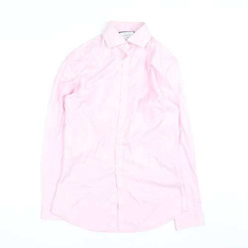 Charles Tyrwhitt Men's Pink Slim Fit Long Sleeve Cotton Shirt 15/38