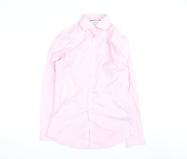 Charles Tyrwhitt Men's Pink Slim Fit Long Sleeve Cotton Shirt 15/38