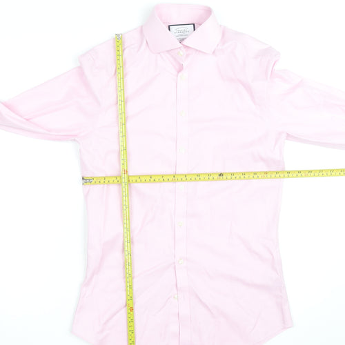 Charles Tyrwhitt Men's Pink Slim Fit Long Sleeve Cotton Shirt 15/38