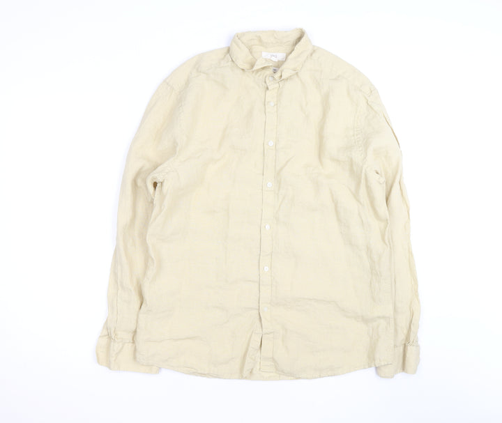 Marks and Spencer Men’s Beige Pure Linen Long Sleeve Shirt L