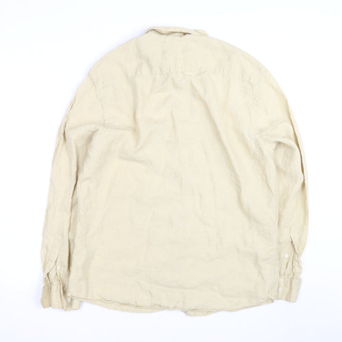 Marks and Spencer Men’s Beige Pure Linen Long Sleeve Shirt L