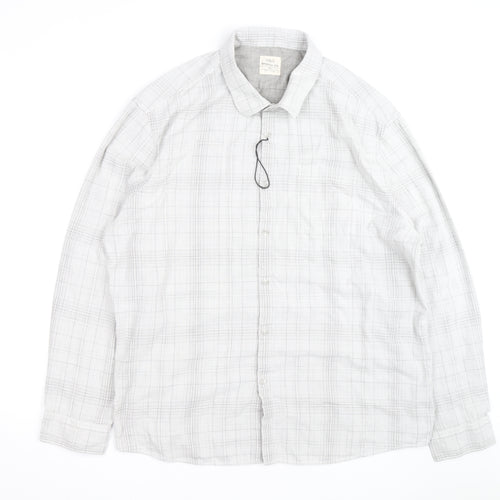 Marks and Spencer Men’s Grey Check 3XL Regular Fit Long Sleeve Shirt