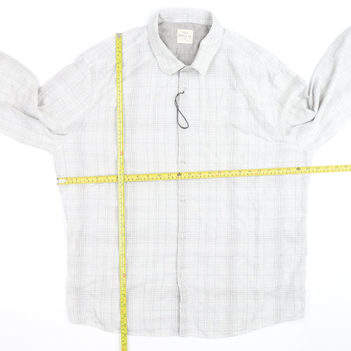 Marks and Spencer Men’s Grey Check 3XL Regular Fit Long Sleeve Shirt