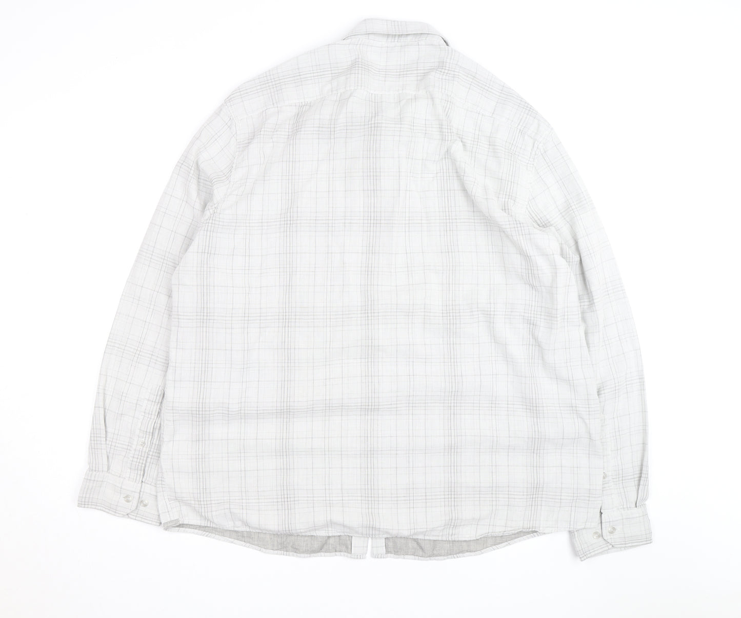 Marks and Spencer Men’s Grey Check 3XL Regular Fit Long Sleeve Shirt