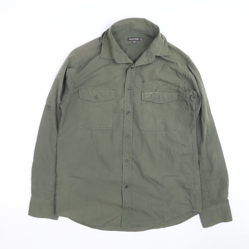 Craghoppers Men's Green Long Sleeve Button-Up Outdoor Shirt Size M