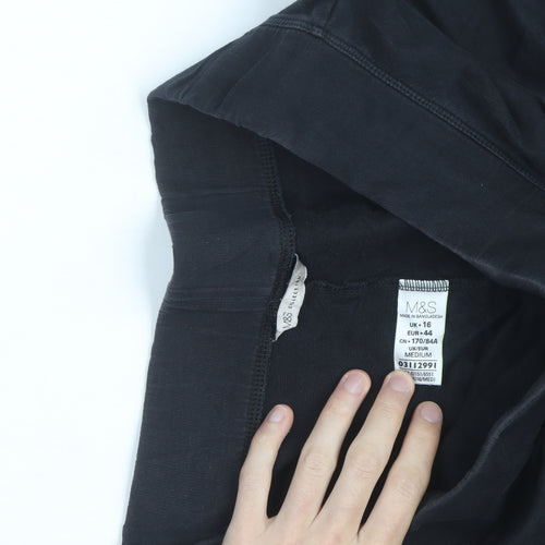 Marks and Spencer Women’s Black Jersey Leggings Size 16 Regular Fit