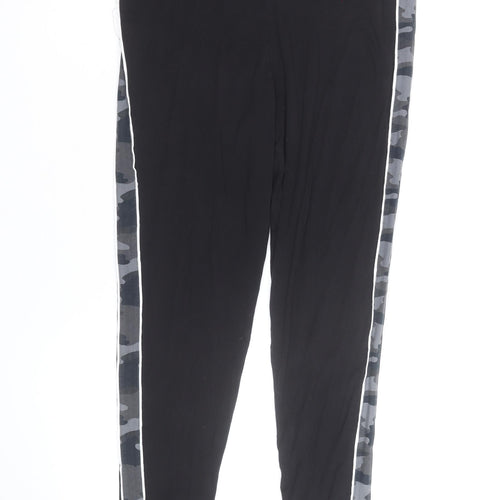 Marks and Spencer Women's Black Camouflage Stripe Leggings Size 16