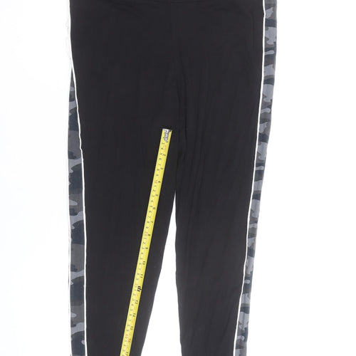 Marks and Spencer Women's Black Camouflage Stripe Leggings Size 16