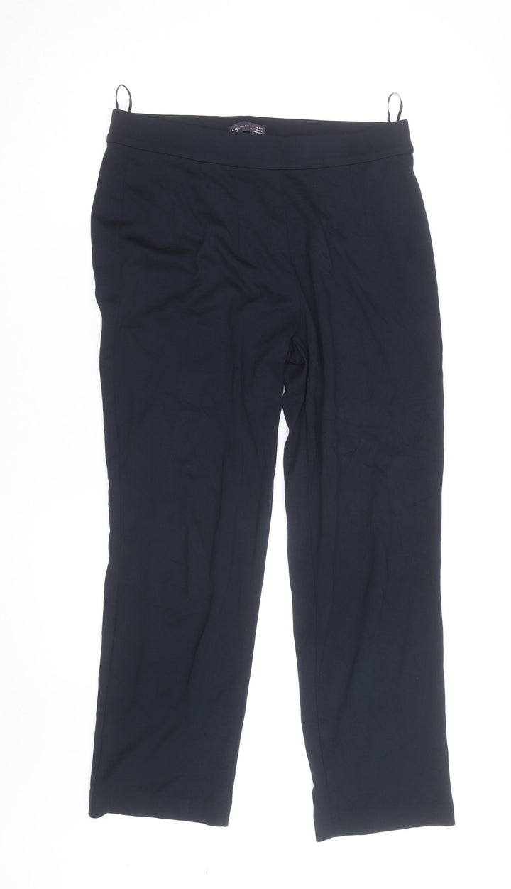 Marks and Spencer Womens Black Stretch Jersey Trousers Size 18 Regular