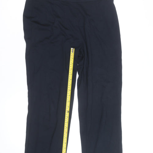 Marks and Spencer Womens Black Stretch Jersey Trousers Size 18 Regular