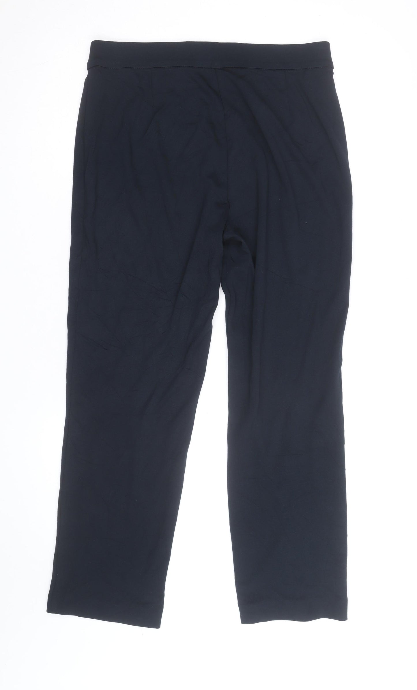 Marks and Spencer Womens Black Stretch Jersey Trousers Size 18 Regular