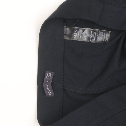Marks and Spencer Womens Black Stretch Jersey Trousers Size 18 Regular