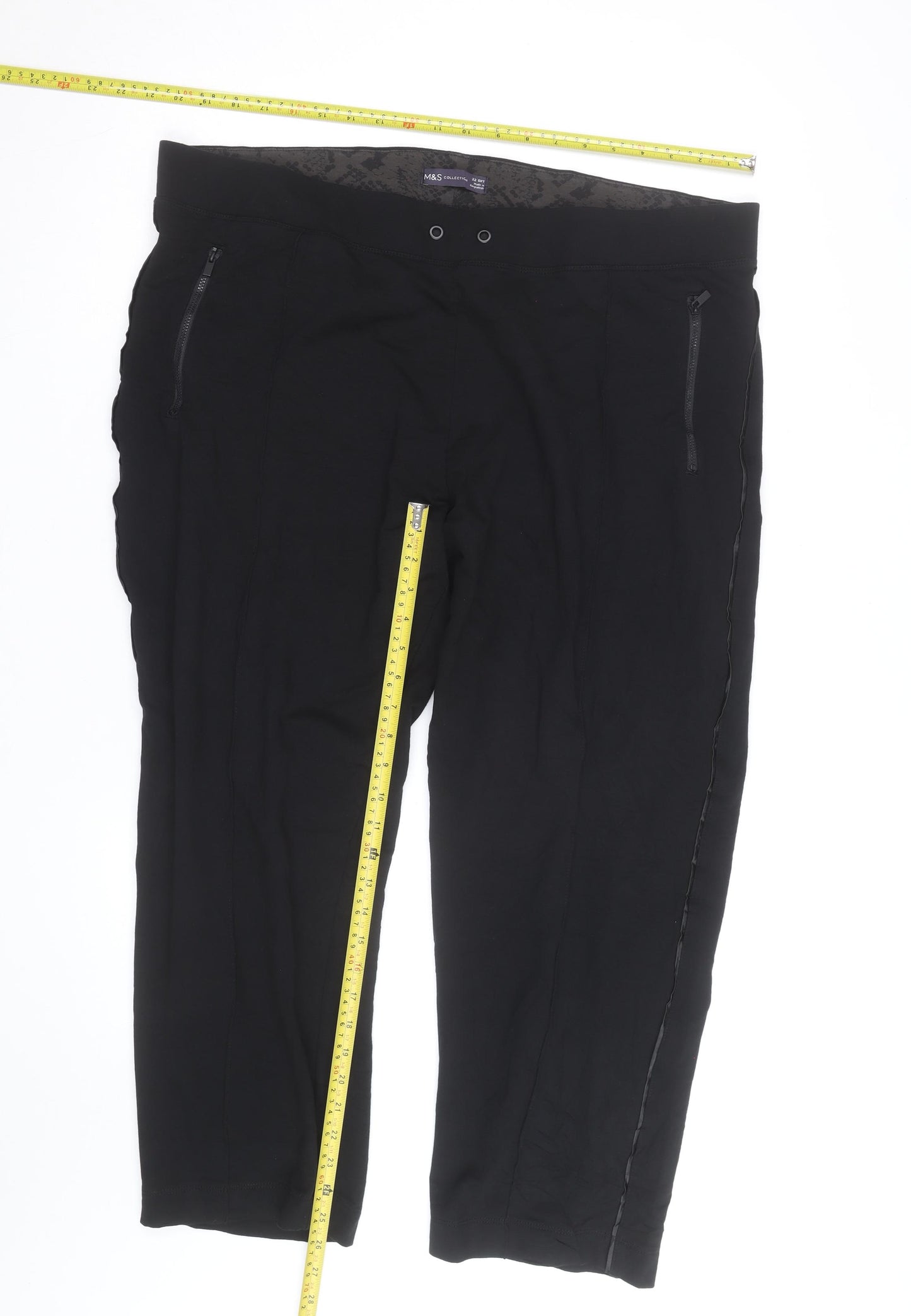 Marks and Spencer Women’s Black Size 22 Straight Leg Trousers