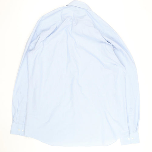 Marks and Spencer Men's Blue Regular Fit Long Sleeve Shirt Size 17