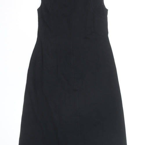 Zara Women Black Size 10 Sheath Midi Sleeveless Dress