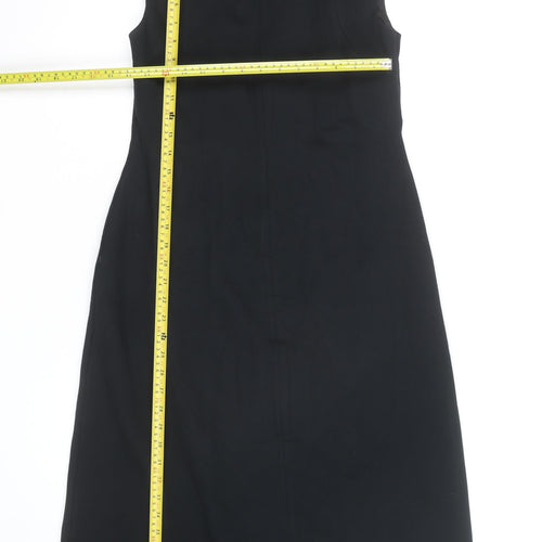 Zara Women Black Size 10 Sheath Midi Sleeveless Dress
