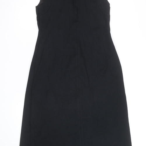 Zara Women Black Size 10 Sheath Midi Sleeveless Dress