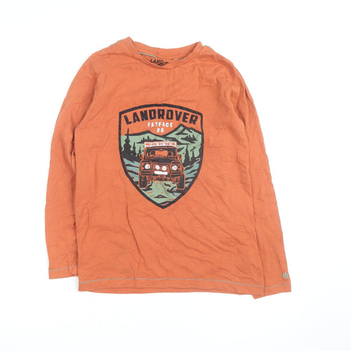 FatFace Boys Orange Land Rover Graphic Long Sleeve Cotton T-Shirt 11-12 Years