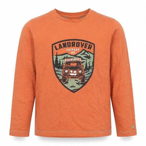 FatFace Boys Orange Land Rover Graphic Long Sleeve Cotton T-Shirt 11-12 Years