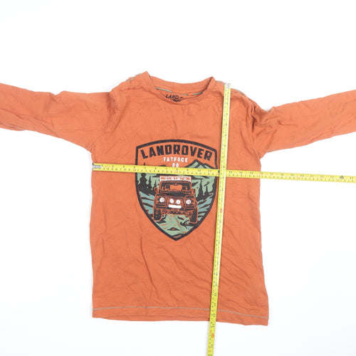 FatFace Boys Orange Land Rover Graphic Long Sleeve Cotton T-Shirt 11-12 Years