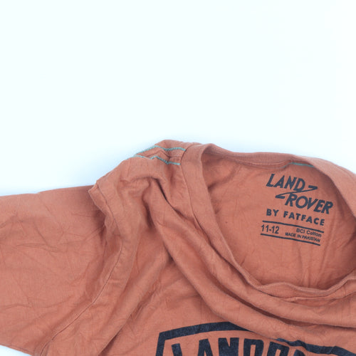 FatFace Boys Orange Land Rover Graphic Long Sleeve Cotton T-Shirt 11-12 Years