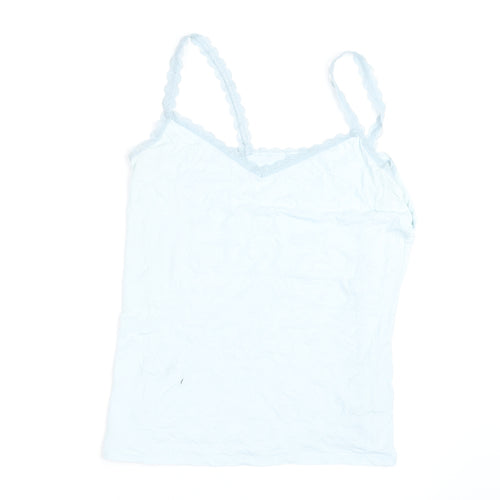 Marks and Spencer Women's Blue Lace Trim Camisole Vest Top Size 20