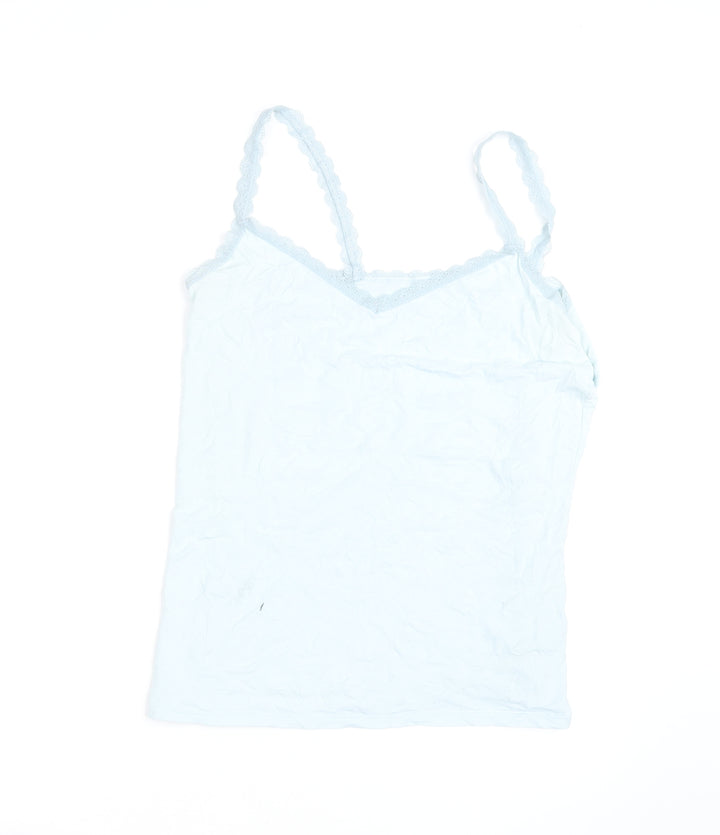 Marks and Spencer Women's Blue Lace Trim Camisole Vest Top Size 20