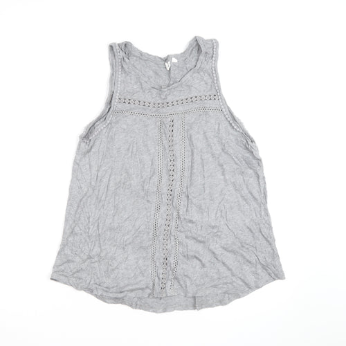 GAP Women’s Grey Crochet Trim Sleeveless Tank Top M
