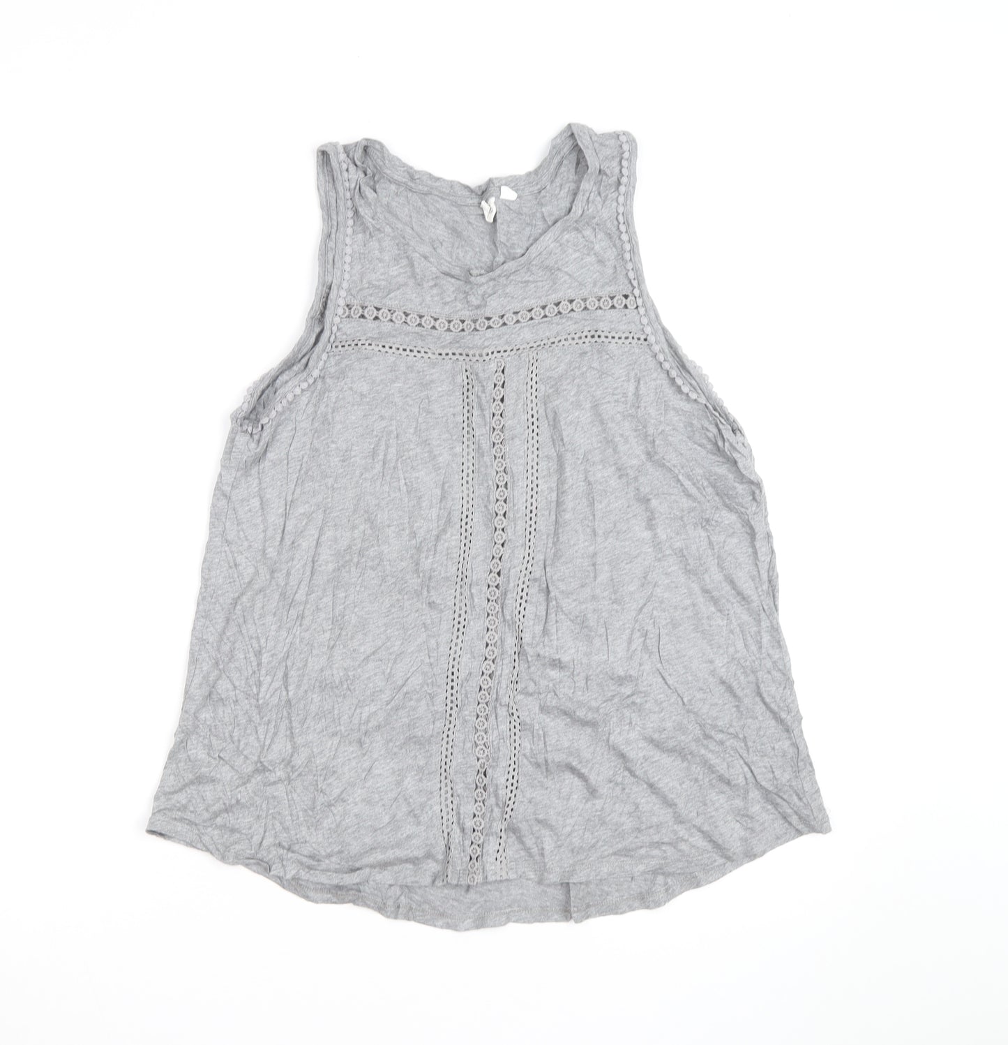 GAP Women’s Grey Crochet Trim Sleeveless Tank Top M