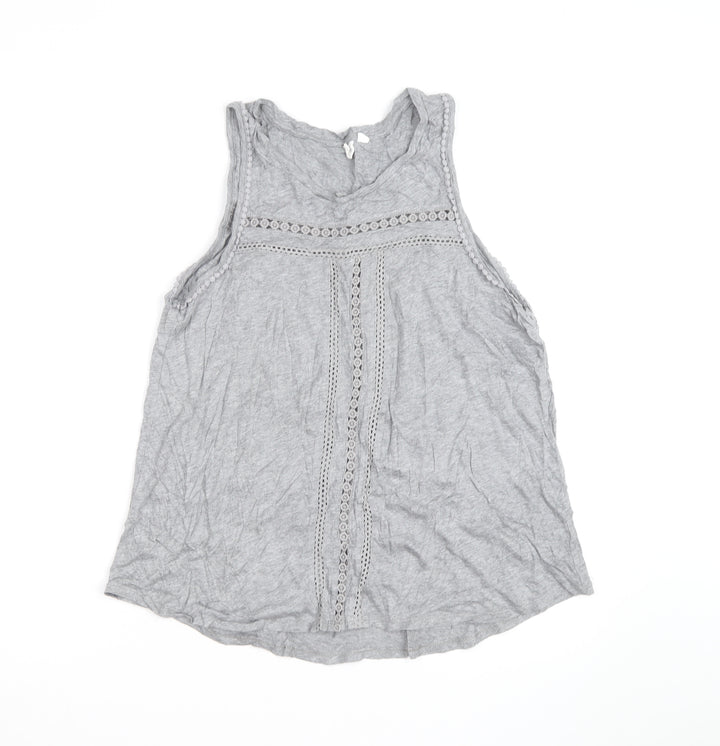 GAP Women’s Grey Crochet Trim Sleeveless Tank Top M
