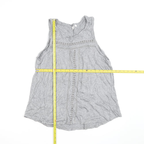 GAP Women’s Grey Crochet Trim Sleeveless Tank Top M