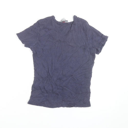 Tommy Jeans Women's Blue V-Neck Short Sleeve Cotton T-Shirt M