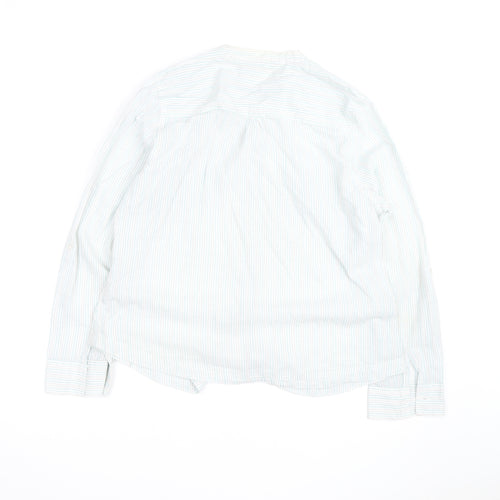 Marks and Spencer Women’s White Stripe Cotton Button-Up Shirt UK 16