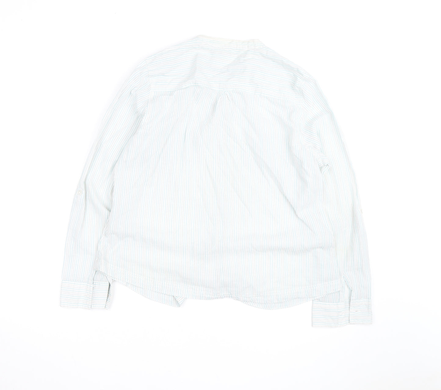 Marks and Spencer Women’s White Stripe Cotton Button-Up Shirt UK 16