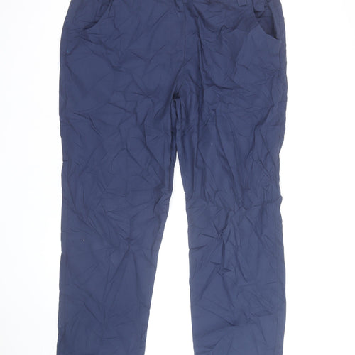 Mountain Warehouse Women's Blue Waterproof Trousers Size UK 14 Straight Leg Outdoor Hiking Pants